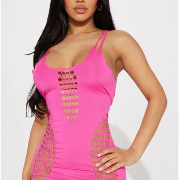 Tina Midi Dress - Fuchsia - Picture 2 of 3